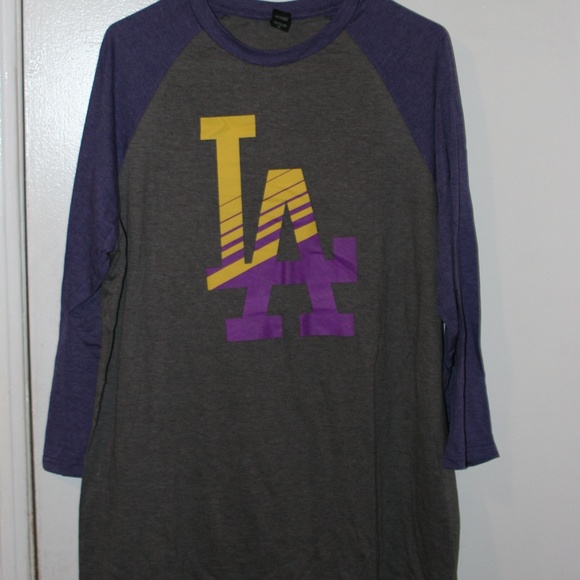 Los Angeles Dodgers - Lakers Night Baseball Tee - Picture 1 of 4